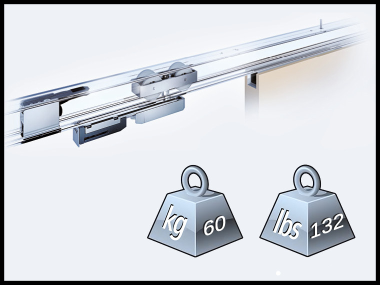 5.5FT/1.6M CCJH Sliding Door Kit Ceiling Mount Barn Door Hardware